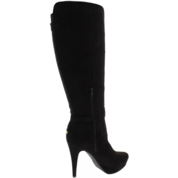 G By Guess Destynn2 Women's Black Suede Leather Heeled Knee High Riding Boot 7 - Picture 1 of 2